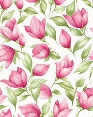 Fototapeta premium Delicate rosebuds just beginning to bloom in a gentle pink flower pattern creating a soft and elegant design