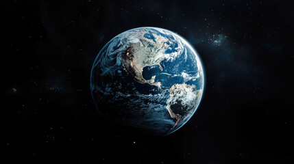 Stunning view of earth from space highlighting north and south america
