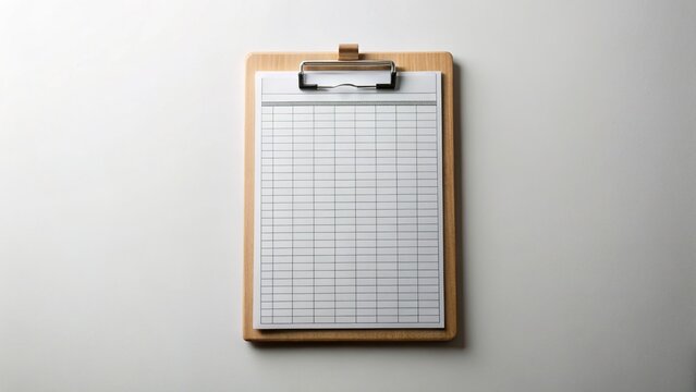 High-Angle View of Empty Scorecard Holder on Solid Background - Copy Space