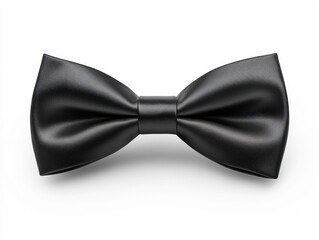 Elegant black bow tie on a clean white background for formal wear