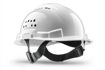 Fototapeta premium Essential white hard hat for construction safety practices