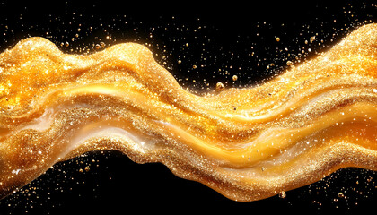 Golden swirl against black