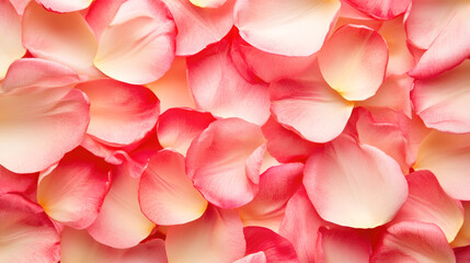 Fototapeta premium Close-up of pink and white rose petals creating a delicate floral pattern