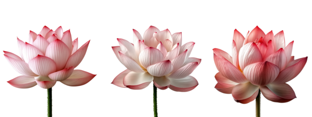 Blooming lotus flower on transparent background