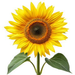 Obraz premium Blooming sunflower on transparent background