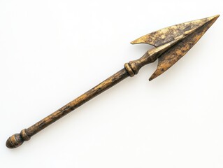 Unique bronze spear displayed on a white background