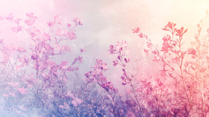 Dreamy pastel floral abstract with light pink and purple hues