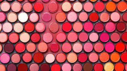 Vibrant assortment of lipstick shades in various pink and red tones