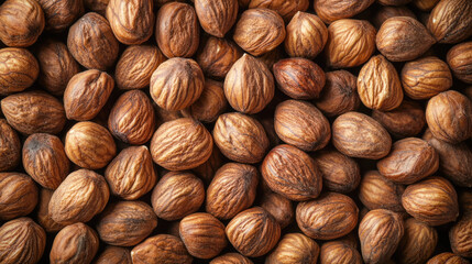 Close-up of organic apricot pits with detailed texture and brown hues