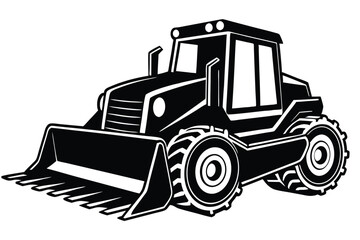 Naklejka premium black bulldozer silhouette design illustration
