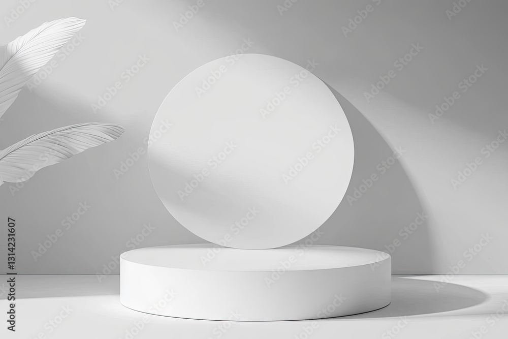 Poster white podium 3d abstract background empty backdrop pedestal product display for product placement