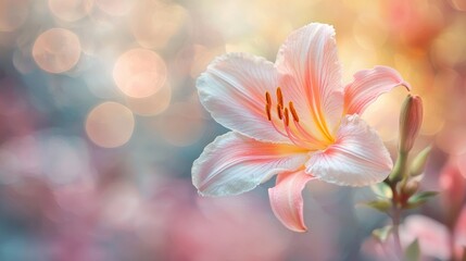 Fototapeta premium A close-up of an Easter lily against a soft-focus background.