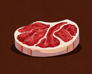 Steak food meat art vector