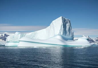 A giant iceberg floating in the Arctic, symbolizing climate change.