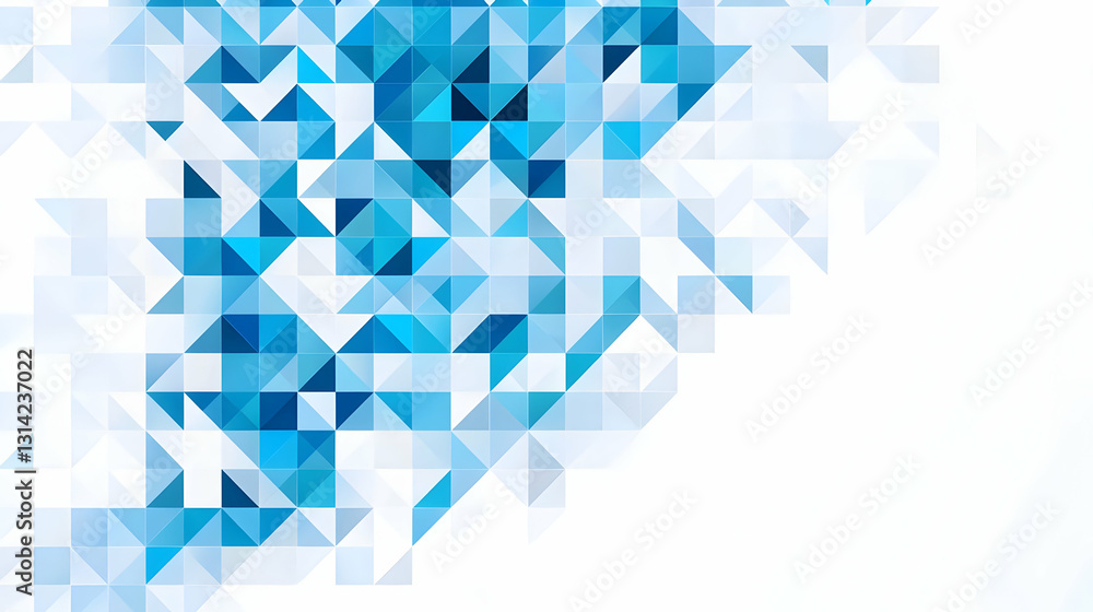 Aufkleber abstract geometric white blue gradient background with mosaic triangles pattern design for modern fu