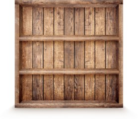Empty Wooden Shelf with Natural Texture and Aged Wood Finish