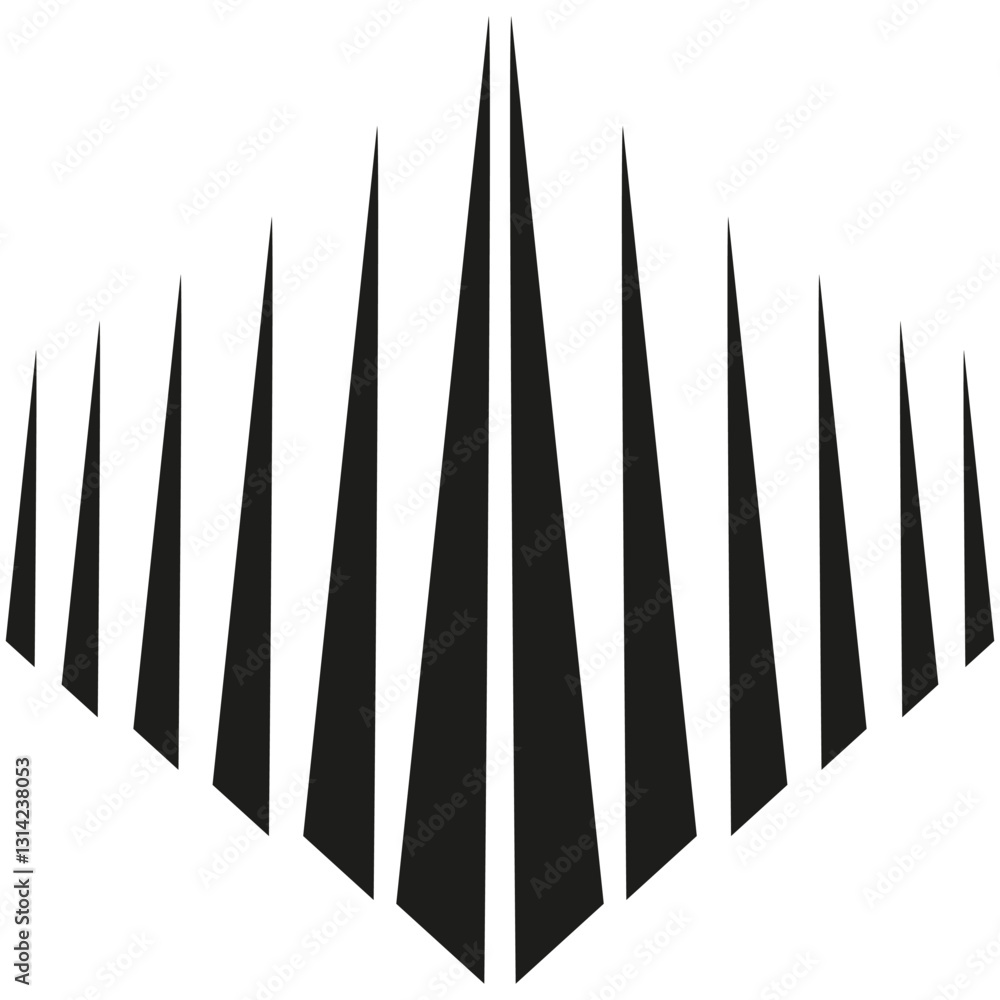 Aufkleber abstract triangles wreath. circular vector design. geometric arrow pattern. black triangle shapes.