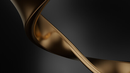 Abstract golden line on black background Illustration. 3d rendering illustration not AI