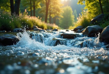 Fototapeta premium exploring dynamic water patterns engaging visual storytelling immersive aesthetic representations, aquatic, art, ambiance, beauty, bright, color, captivating