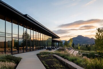 luxury corporate retreat in serene mountain landscape