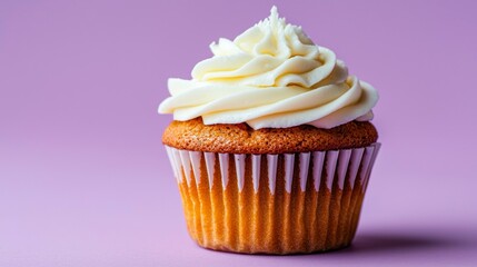 Delicious cupcake with creamy frosting