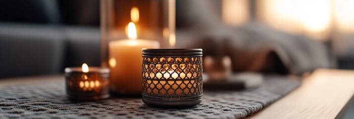 Warm Candlelight Cozy Lantern Home Decor Relaxation Wellness Spa