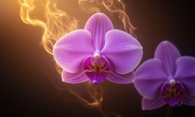 Beautiful pink orchid in soft light