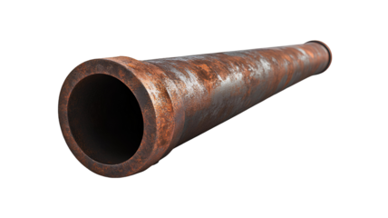 rusty pipe on transparent background