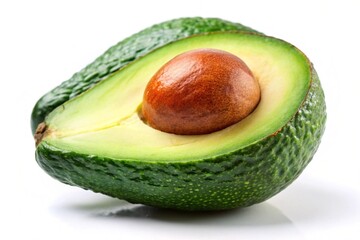 fresh avocados on white background closeups