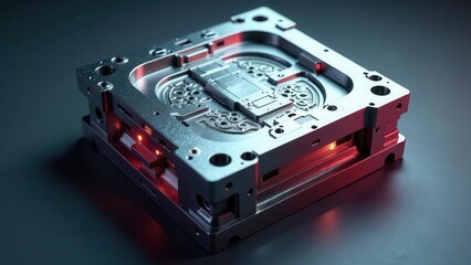 Precisely Engineered Metal Component with Illuminated Internal Features and Intricate Design