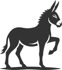 Fototapeta premium Donkey standing with one front leg bent vector silhouette animal design