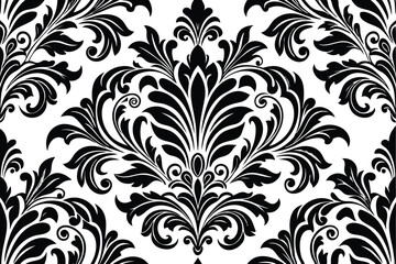 vector damask patterns silhouette