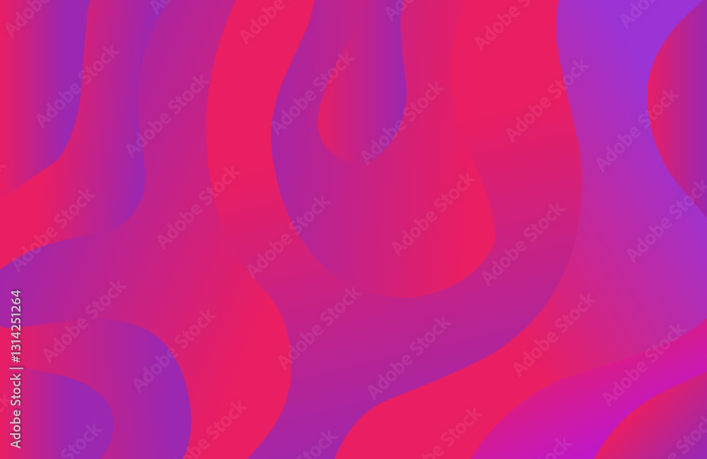 Poster abstract background with waves purple with orange gradient color