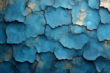 Fototapeta premium Abstract Blue and Gold Textured Wall Art for Interior Design and Decor