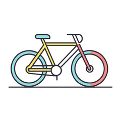Fototapeta premium Stylish bicycle illustration, flat design, colorful style, vector graphic, isolated on white background