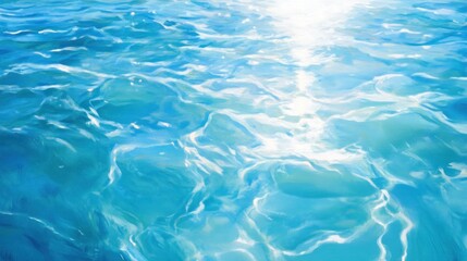 Azure ocean surface, sunlit waves