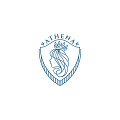 Athena luxury emblem logo with shield element
