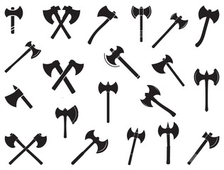 Battle axe silhouette white background
