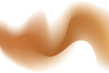 Abstract brown wave form, blurred gradient texture, isolate design element. Fluid tan shade watercolor brushstroke, blurry swirl shape. Aesthetic nude beige flowing sand decoration.