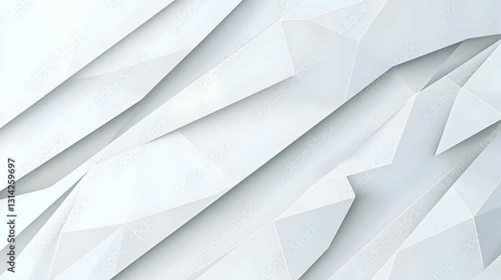 Poster abstract white 3d geometric background with triangular polygonal shapes and smooth lighting effect c
