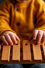 Baby plays xylophone