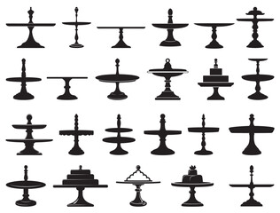 Cake Stand silhouette white background