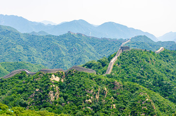 Chinese great wall in Beijing in summer during sunny day. China