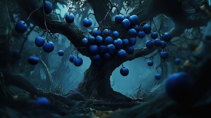 The blue fruit of the mystical tree of the Fates was a symbol of destiny.
