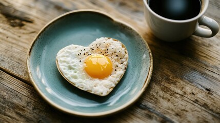 egg on rice and a coffee cup placed thoughtfully on the table represent the quiet moments that lead to satisfaction and