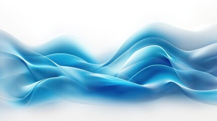 Naklejka premium Abstract Blue and White Wavy Fractal Background with Smooth Gradient and Ethereal Design