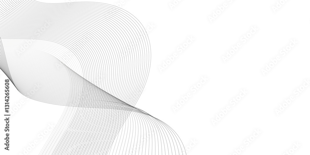 Poster abstract wavy grey stream element for design on transparent background isolated. wavy white and grey