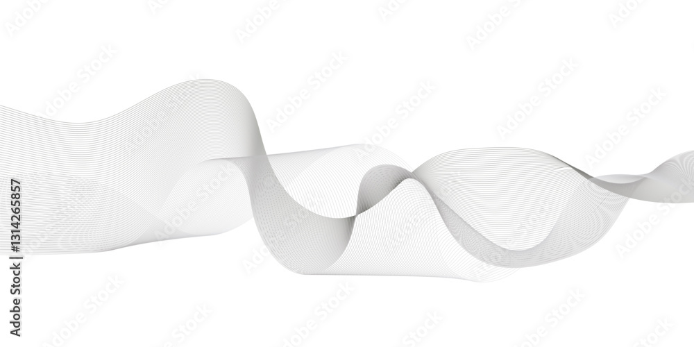 Poster abstract wavy grey blend liens technology abstract lines on white background. digital frequency trac