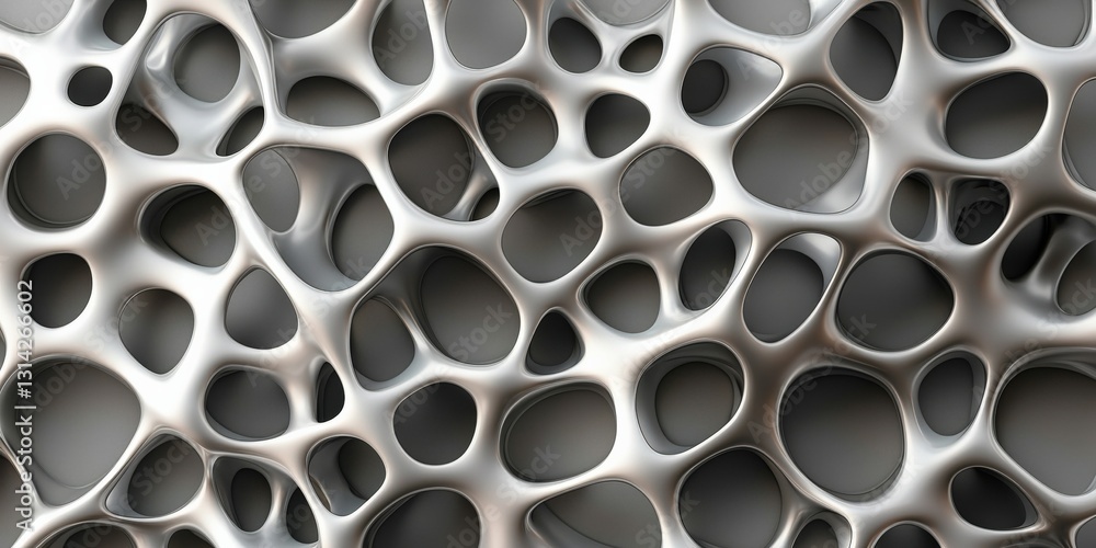 Aufkleber material science alloys concept. abstract pattern with interconnected holes and textures.