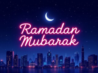 Ramadan Mubarak Greeting Card Poster